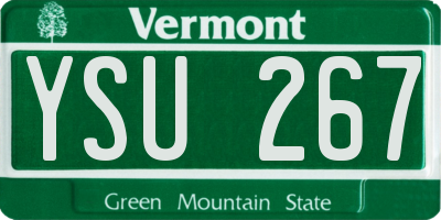 VT license plate YSU267