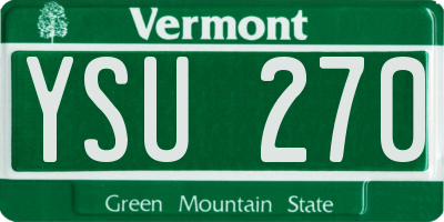 VT license plate YSU270