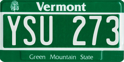 VT license plate YSU273