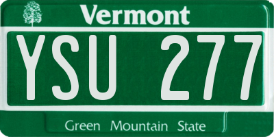 VT license plate YSU277