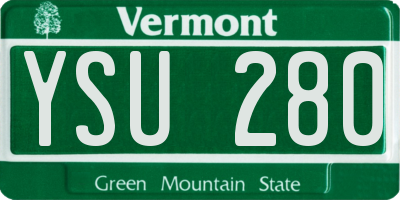 VT license plate YSU280