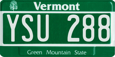 VT license plate YSU288
