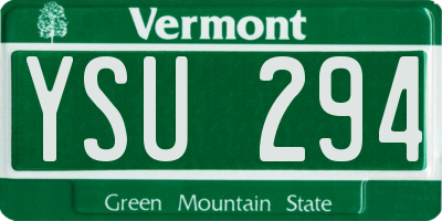 VT license plate YSU294