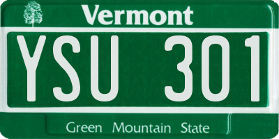 VT license plate YSU301
