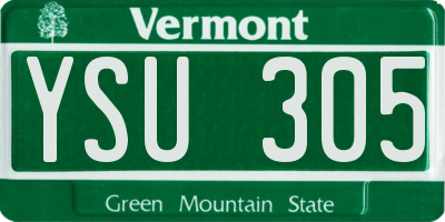 VT license plate YSU305