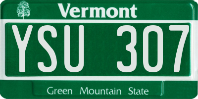 VT license plate YSU307