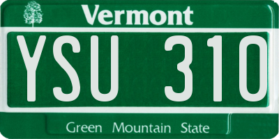 VT license plate YSU310