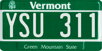 VT license plate YSU311