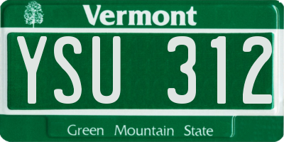VT license plate YSU312