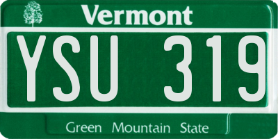 VT license plate YSU319