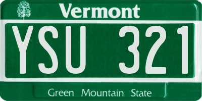 VT license plate YSU321