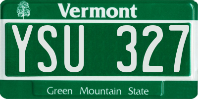 VT license plate YSU327