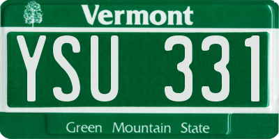 VT license plate YSU331