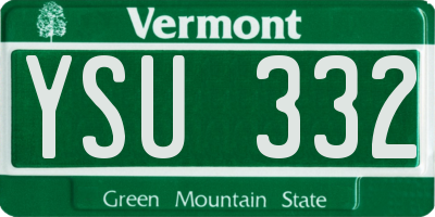 VT license plate YSU332