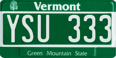 VT license plate YSU333