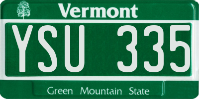 VT license plate YSU335