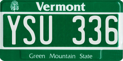 VT license plate YSU336