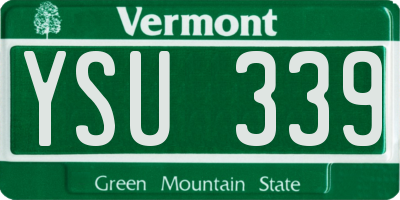 VT license plate YSU339