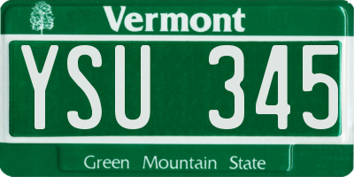 VT license plate YSU345