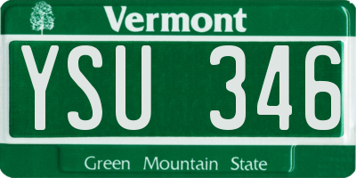VT license plate YSU346