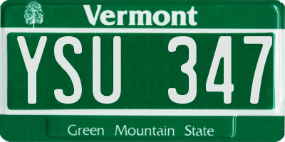 VT license plate YSU347