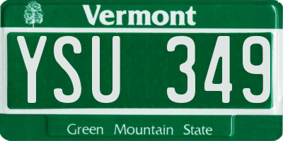 VT license plate YSU349