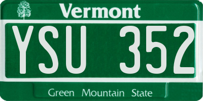 VT license plate YSU352
