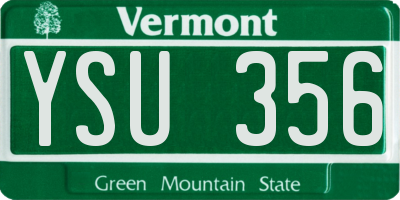 VT license plate YSU356