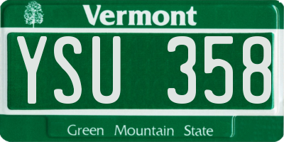 VT license plate YSU358