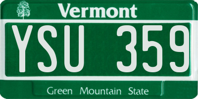 VT license plate YSU359