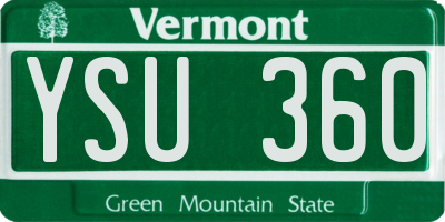 VT license plate YSU360