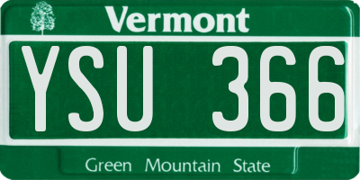 VT license plate YSU366