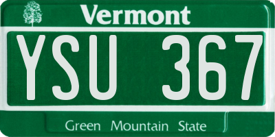 VT license plate YSU367