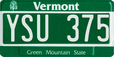 VT license plate YSU375
