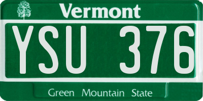VT license plate YSU376