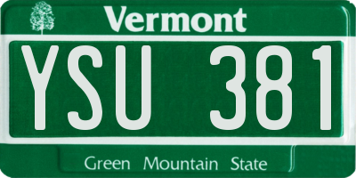 VT license plate YSU381