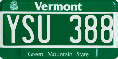 VT license plate YSU388