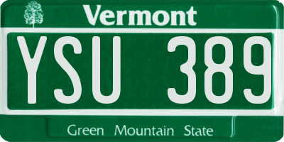 VT license plate YSU389