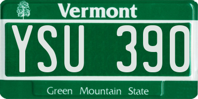 VT license plate YSU390