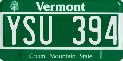 VT license plate YSU394