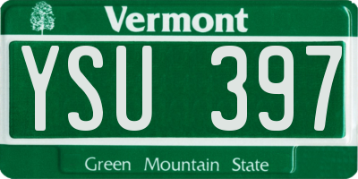 VT license plate YSU397