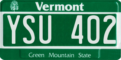 VT license plate YSU402