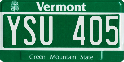 VT license plate YSU405