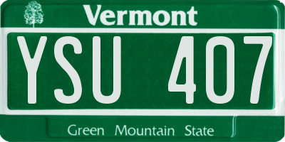 VT license plate YSU407