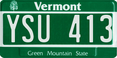 VT license plate YSU413