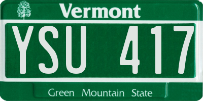 VT license plate YSU417