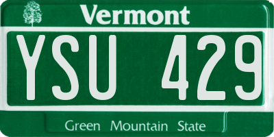 VT license plate YSU429