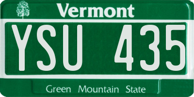 VT license plate YSU435
