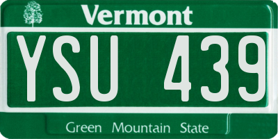 VT license plate YSU439
