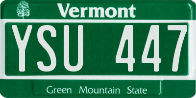 VT license plate YSU447